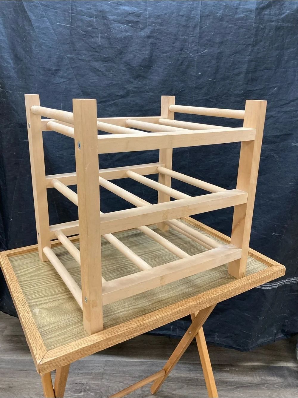IKEA 9-bottle wine rack, solid wood